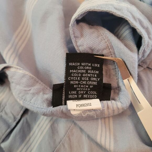 Torrid Harper Striped Blue & White Georgette Blouse size 0 - Picture 6 of 10